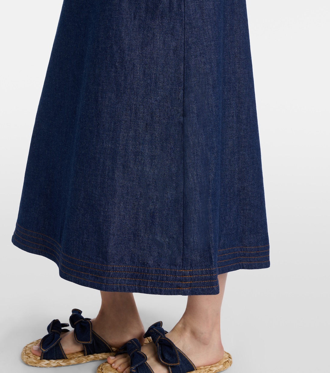 Aster ruffled denim midi dress | Zimmermann