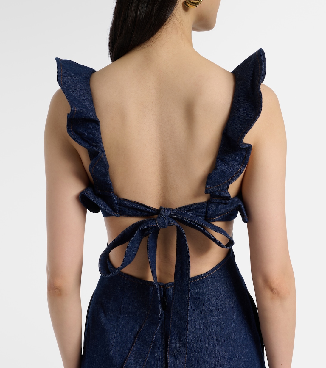 Aster ruffled denim midi dress | Zimmermann