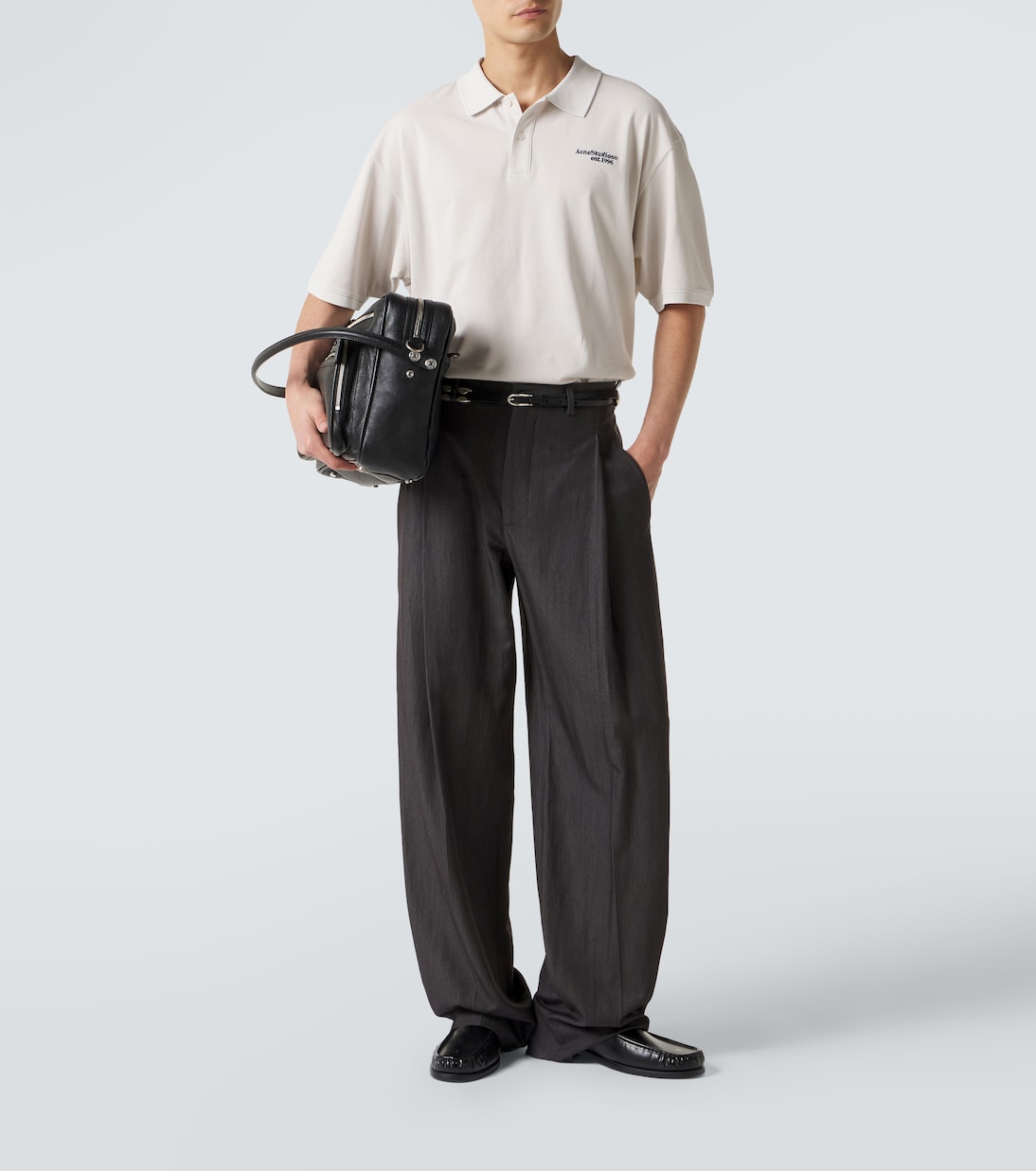 Distressed logo cotton polo shirt | Acne Studios