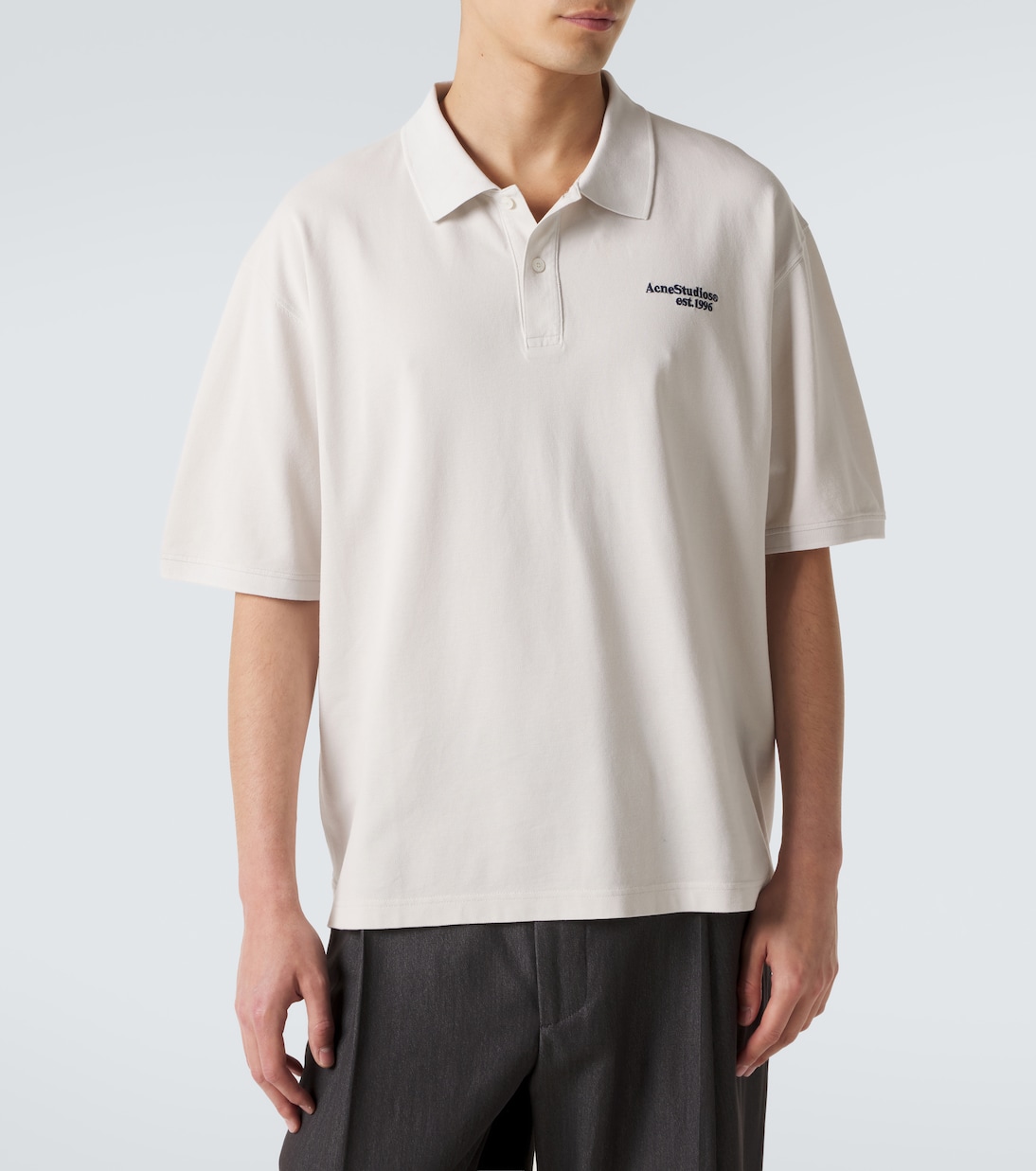 Distressed logo cotton polo shirt | Acne Studios