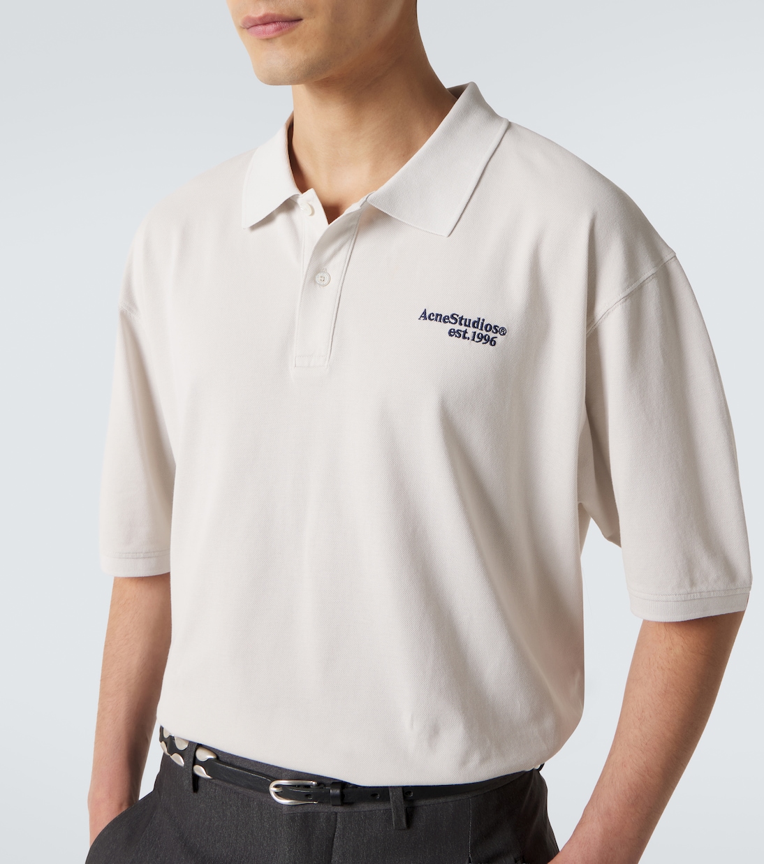 Distressed logo cotton polo shirt | Acne Studios