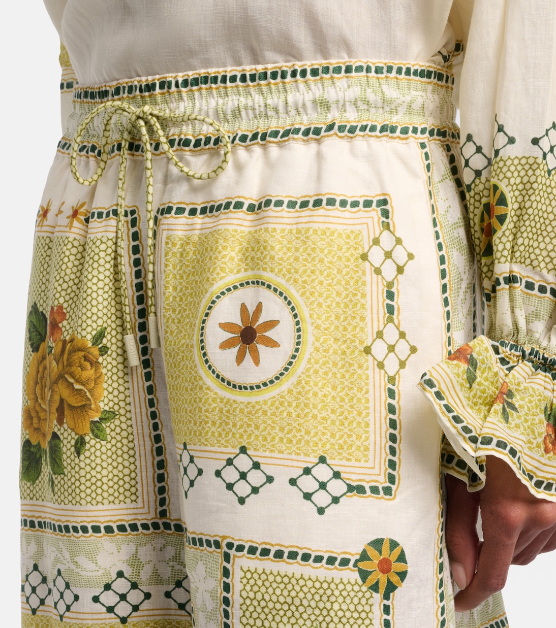 Dixie printed linen wide-leg pants | Alémais