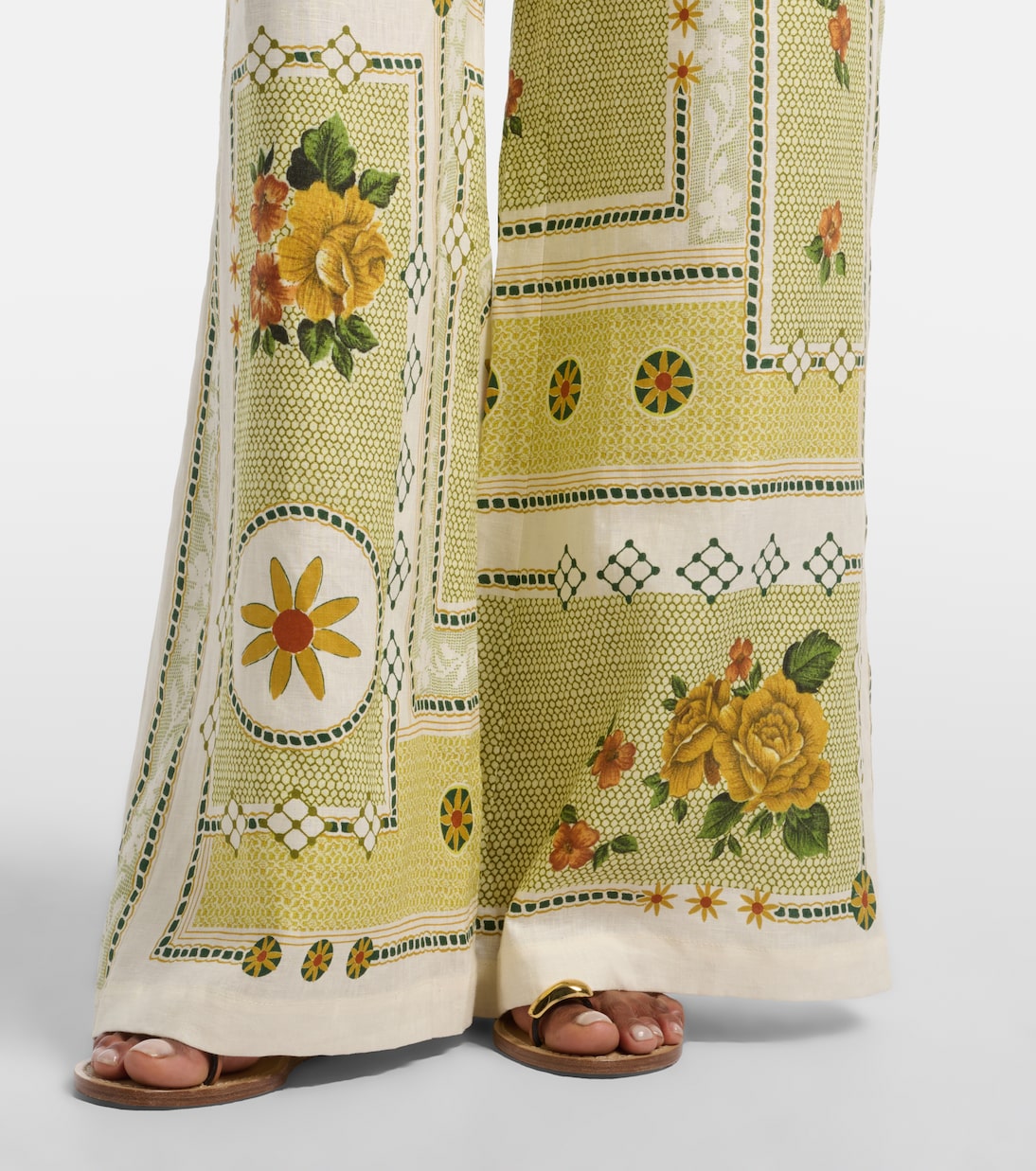 Dixie printed linen wide-leg pants | Alémais