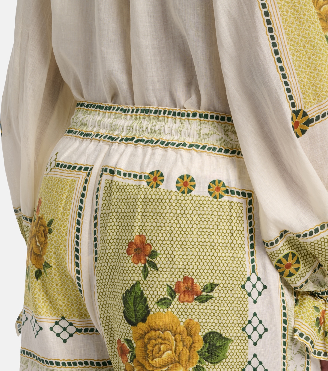 Dixie printed linen wide-leg pants | Alémais