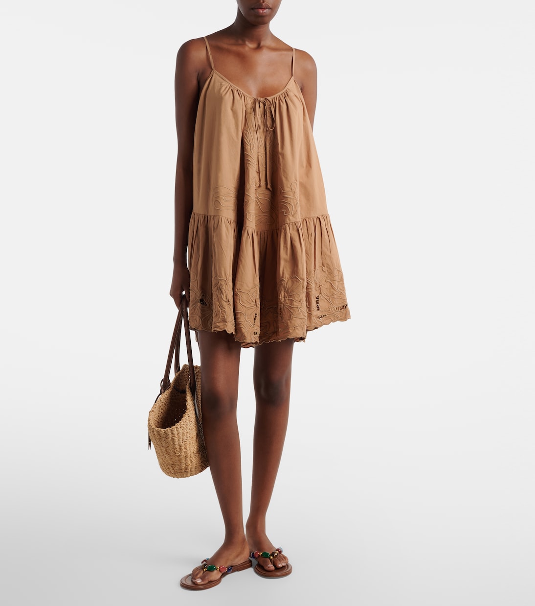 Embroidered cotton minidress | Juliet Dunn