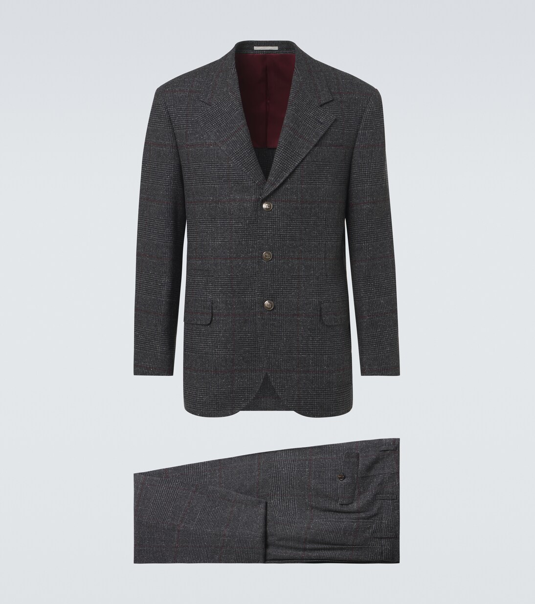 Checked silk, wool, and cashmere suit | Brunello Cucinelli