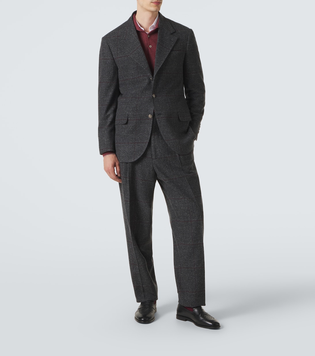 Checked silk, wool, and cashmere suit | Brunello Cucinelli