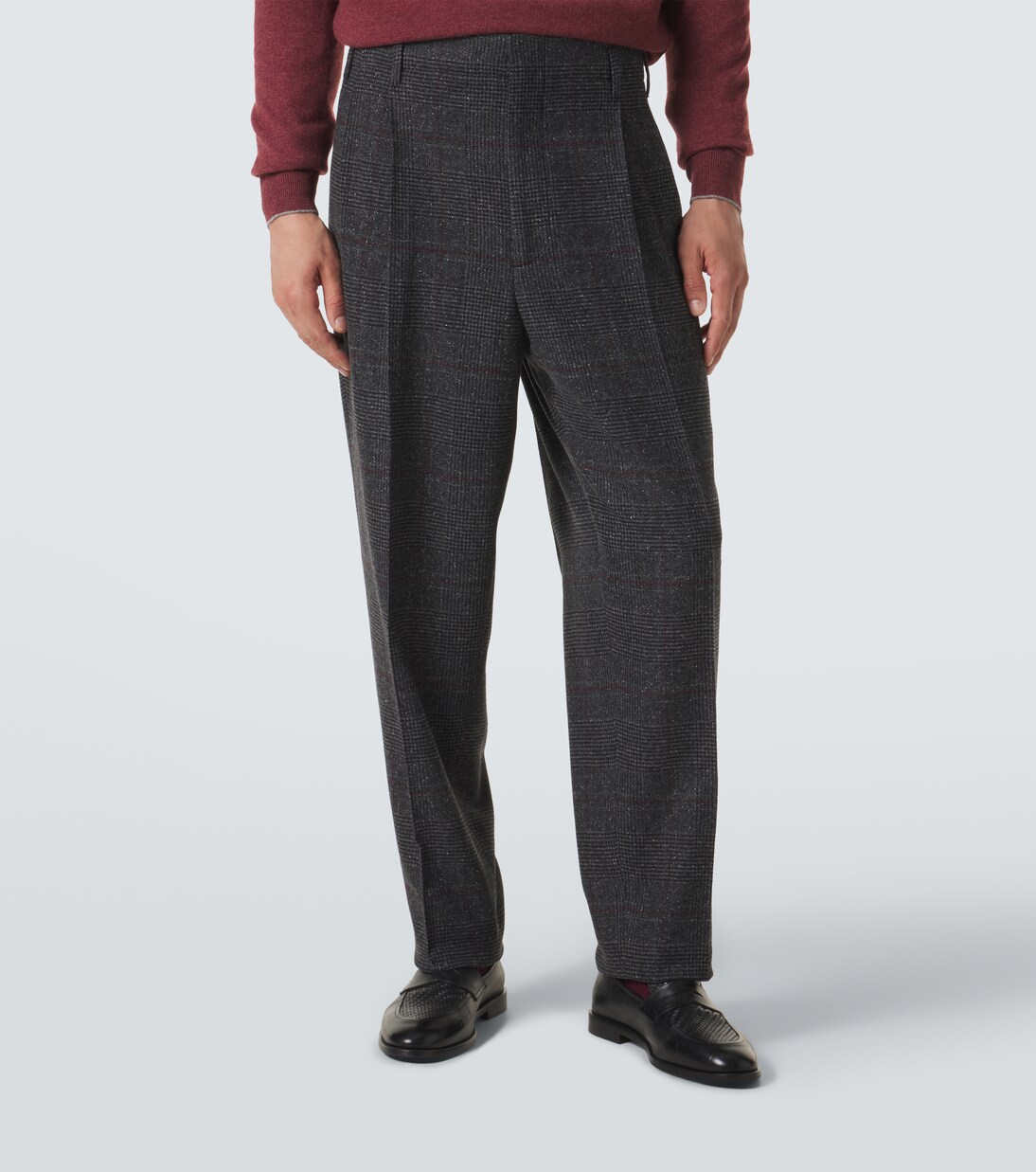 Checked silk, wool, and cashmere suit | Brunello Cucinelli