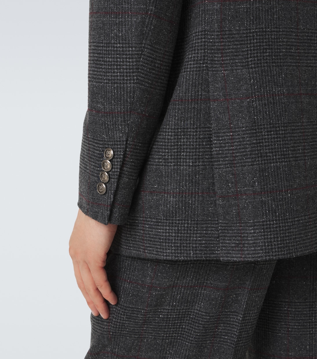 Checked silk, wool, and cashmere suit | Brunello Cucinelli