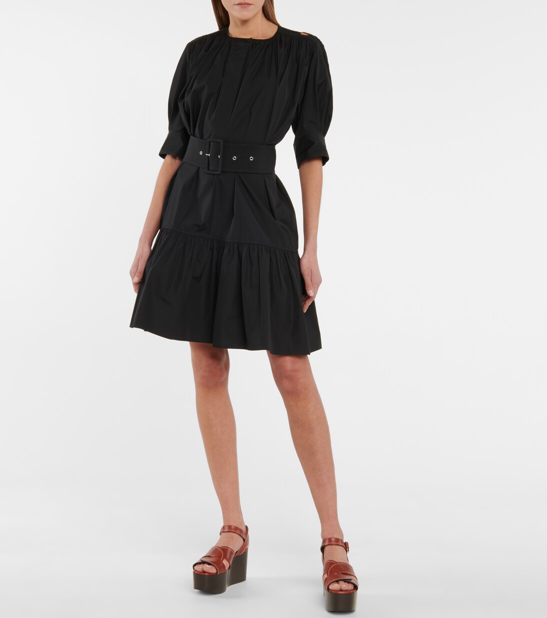 Belted cotton poplin minidress | Chloé