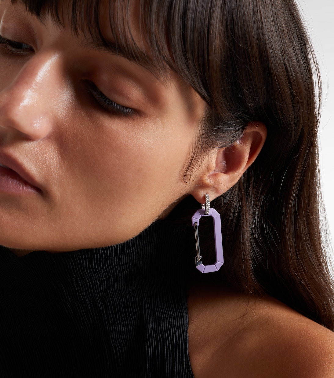 Chiara Big 18kt gold single earring with diamonds | Eéra