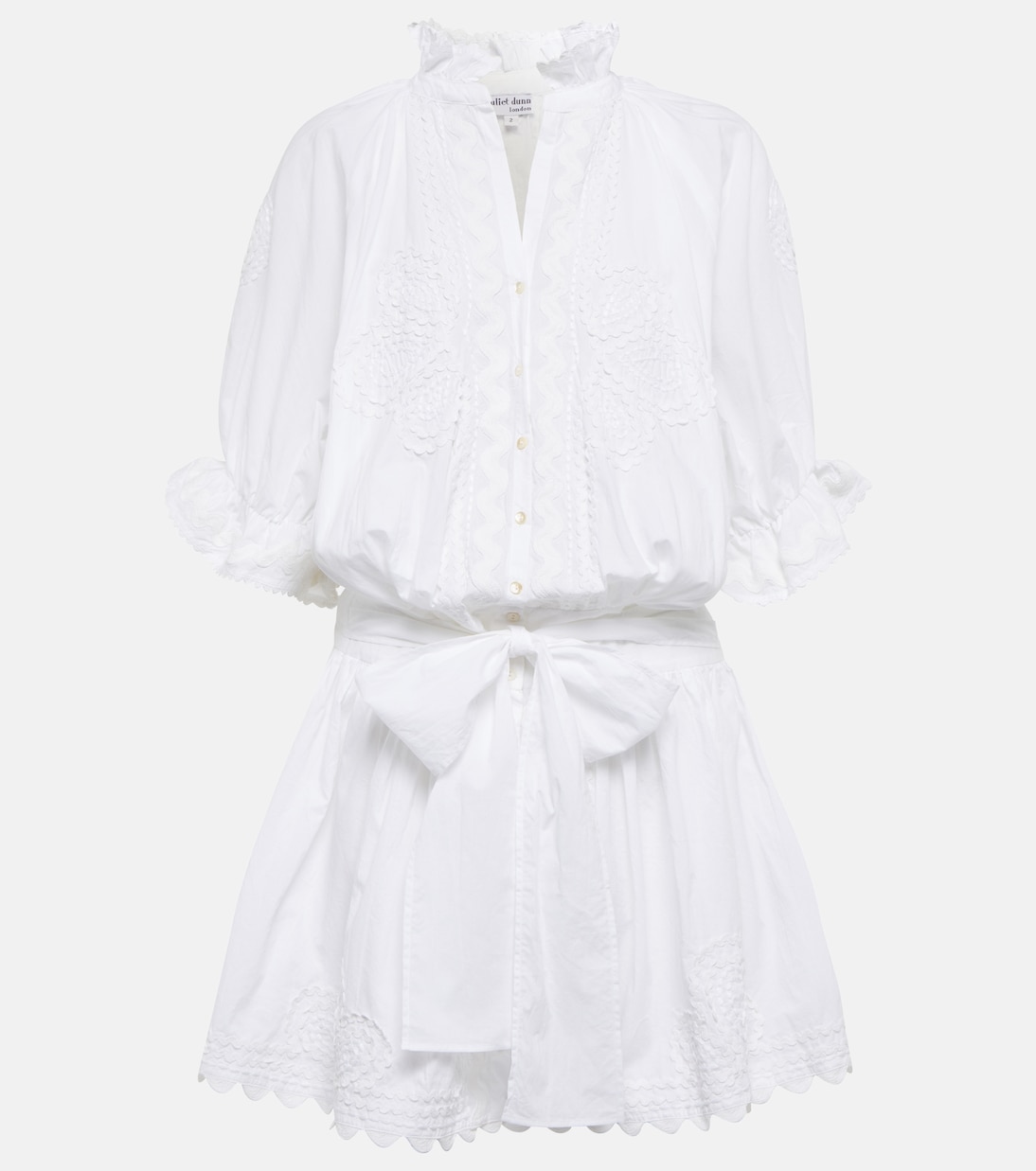 Embroidered cotton poplin shirt dress | Juliet Dunn