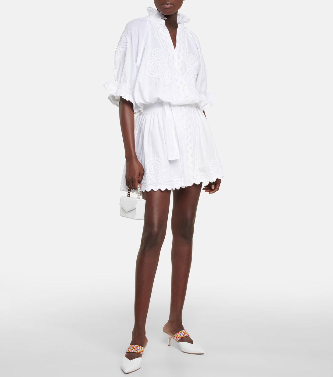 Embroidered cotton poplin shirt dress | Juliet Dunn