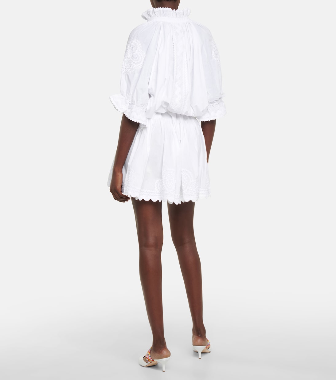 Embroidered cotton poplin shirt dress | Juliet Dunn