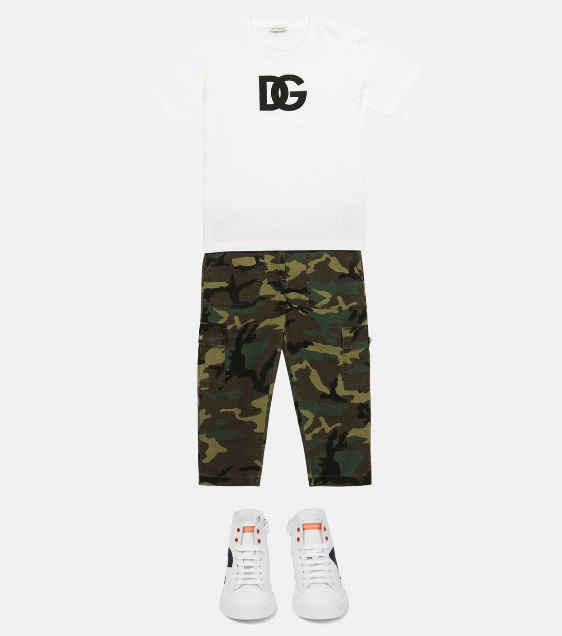 Printed cotton cargo pants | Dolce&Gabbana Kids