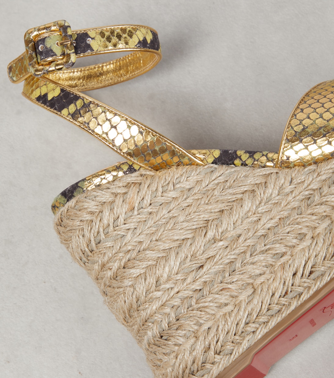 Mariza snake-print leather espadrille wedges | Christian Louboutin