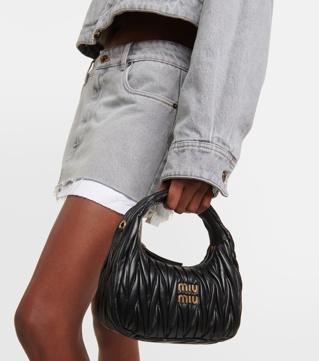 Miu Wander matelassé leather shoulder bag | Miu Miu