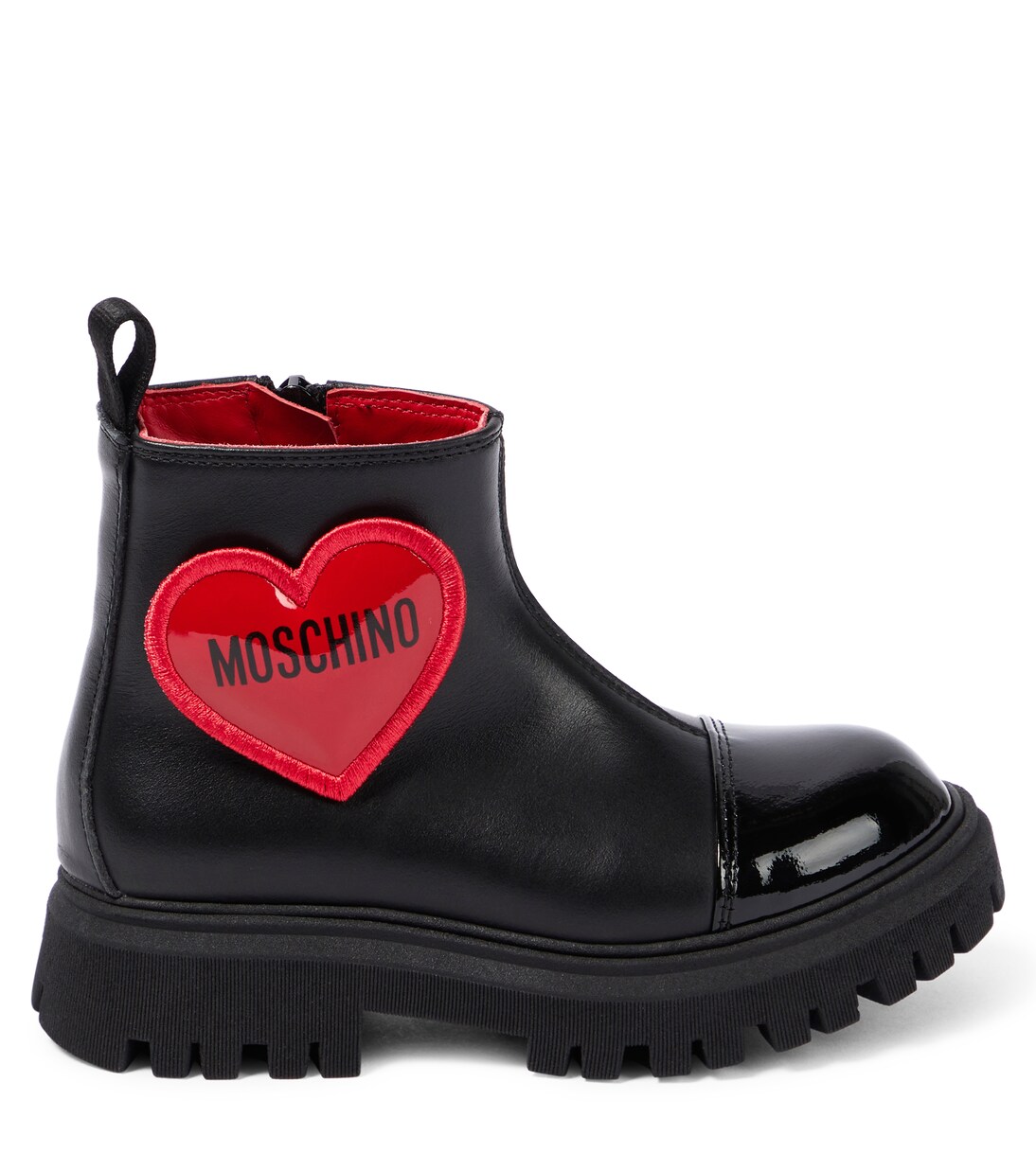 Heart patent leather boots | Moschino Kids
