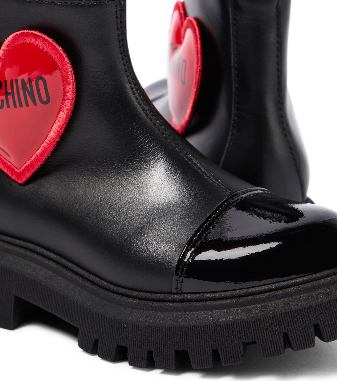 Heart patent leather boots | Moschino Kids
