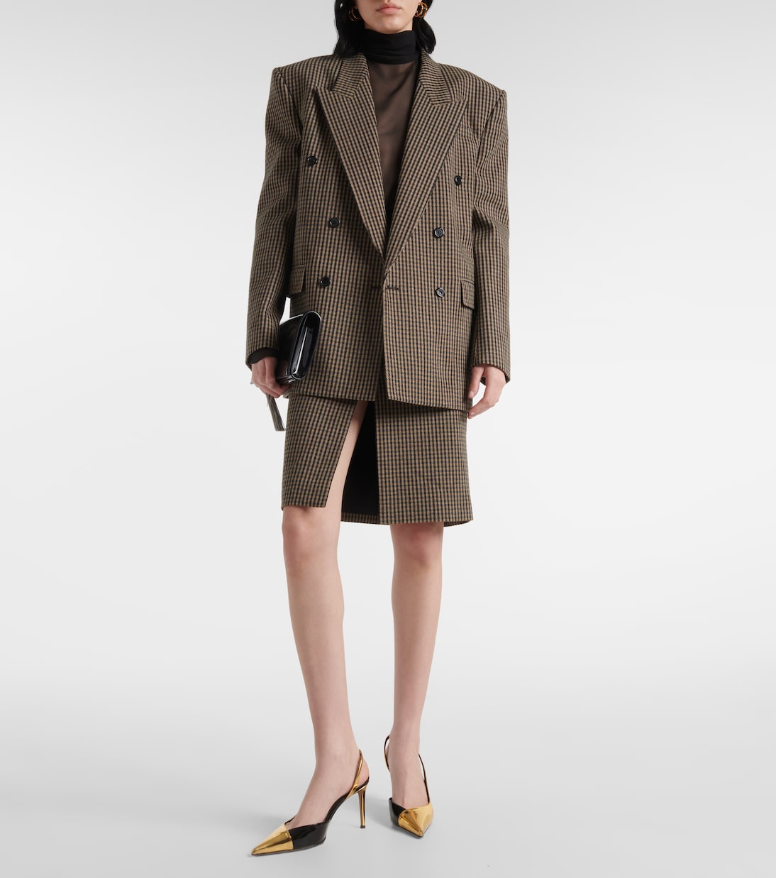 Slingback-Pumps aus Metallic-Lederimitat | Alexandre Vauthier