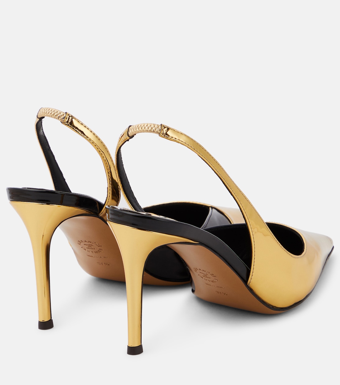 Slingback-Pumps aus Metallic-Lederimitat | Alexandre Vauthier