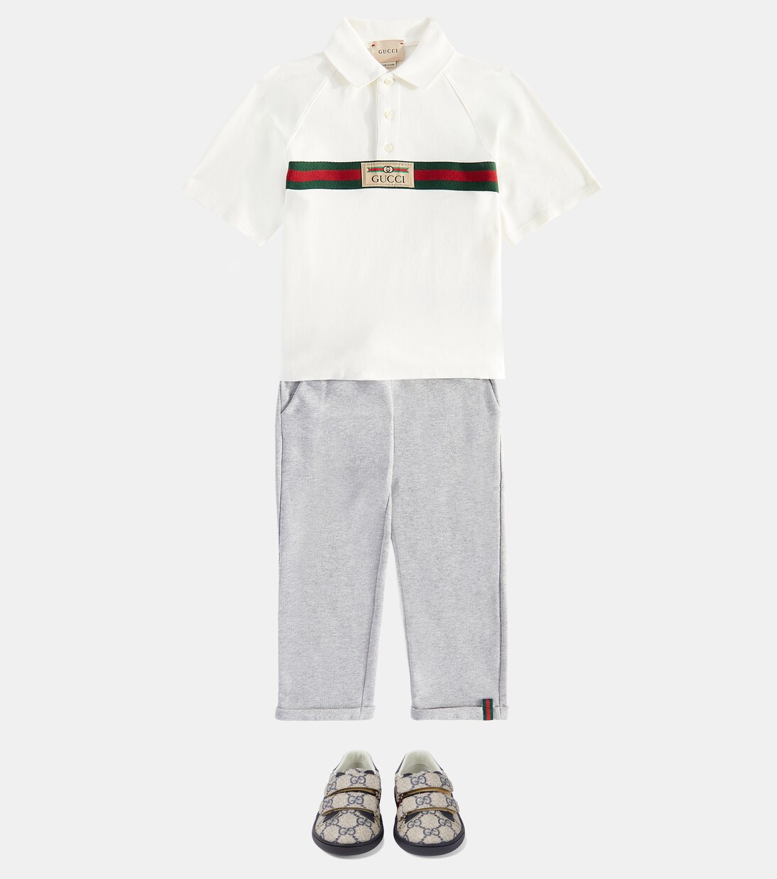 GG leather-trimmed sneakers | Gucci Kids