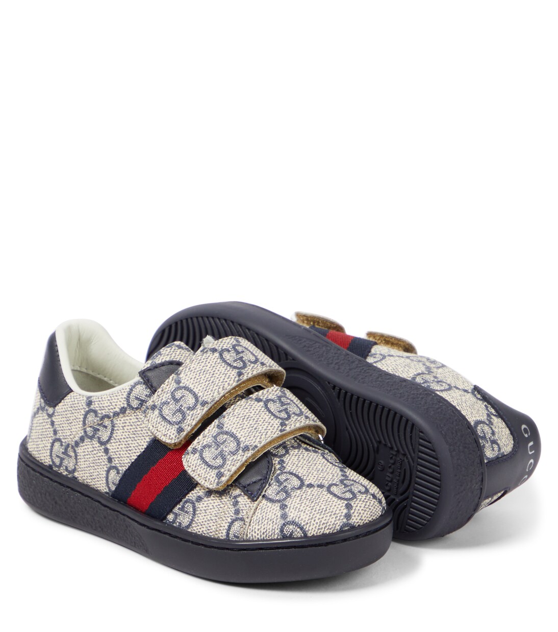 GG leather-trimmed sneakers | Gucci Kids