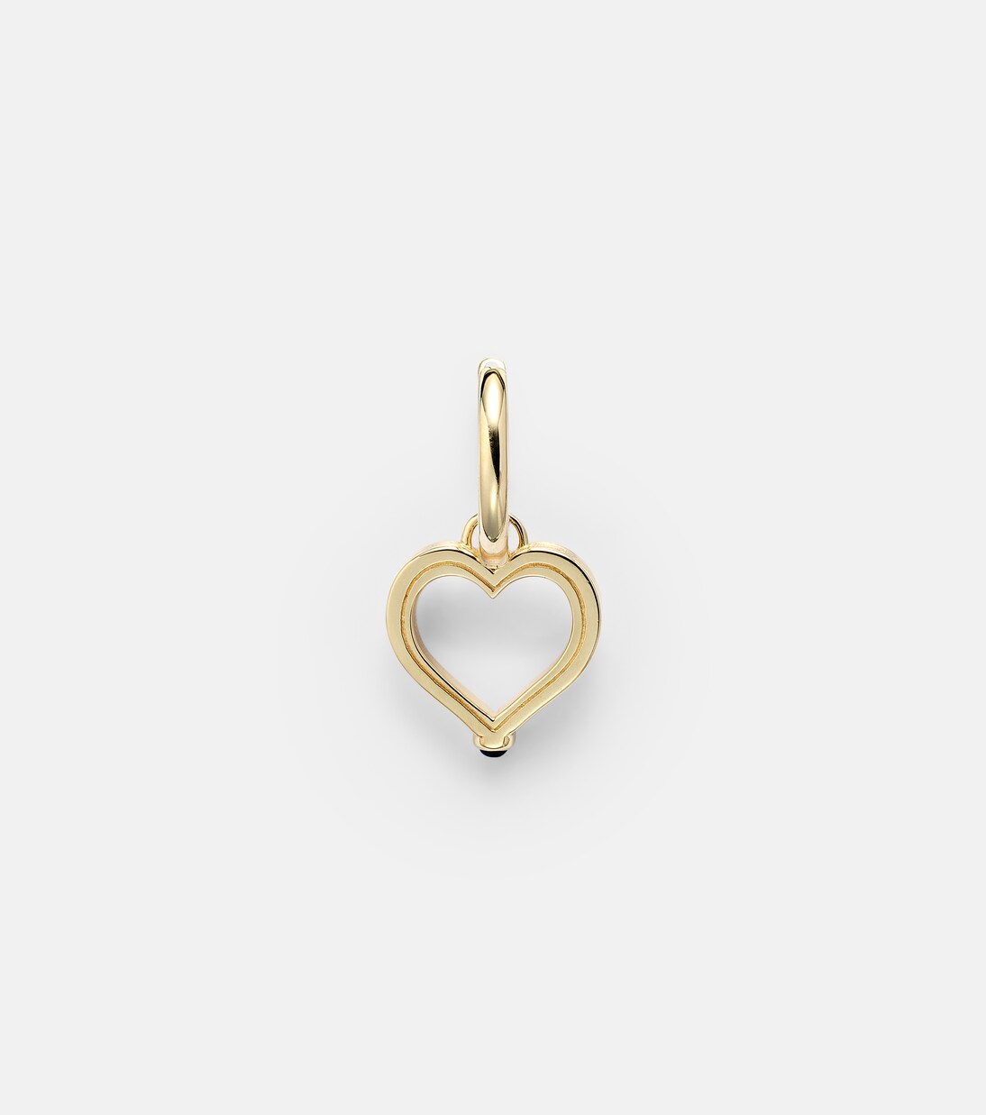 Einzelner Ohrring Baby Charm Heart aus 18kt Gelbgold mit Saphir | Marie Lichtenberg