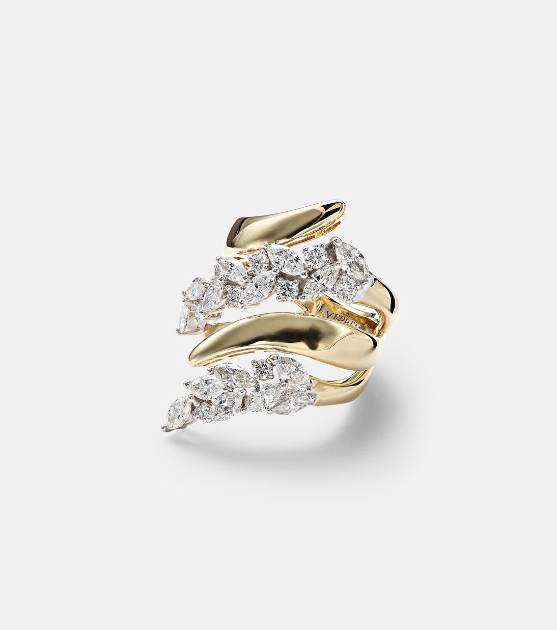 Anello Golden Strada in oro e oro bianco 18kt con diamanti | Yeprem