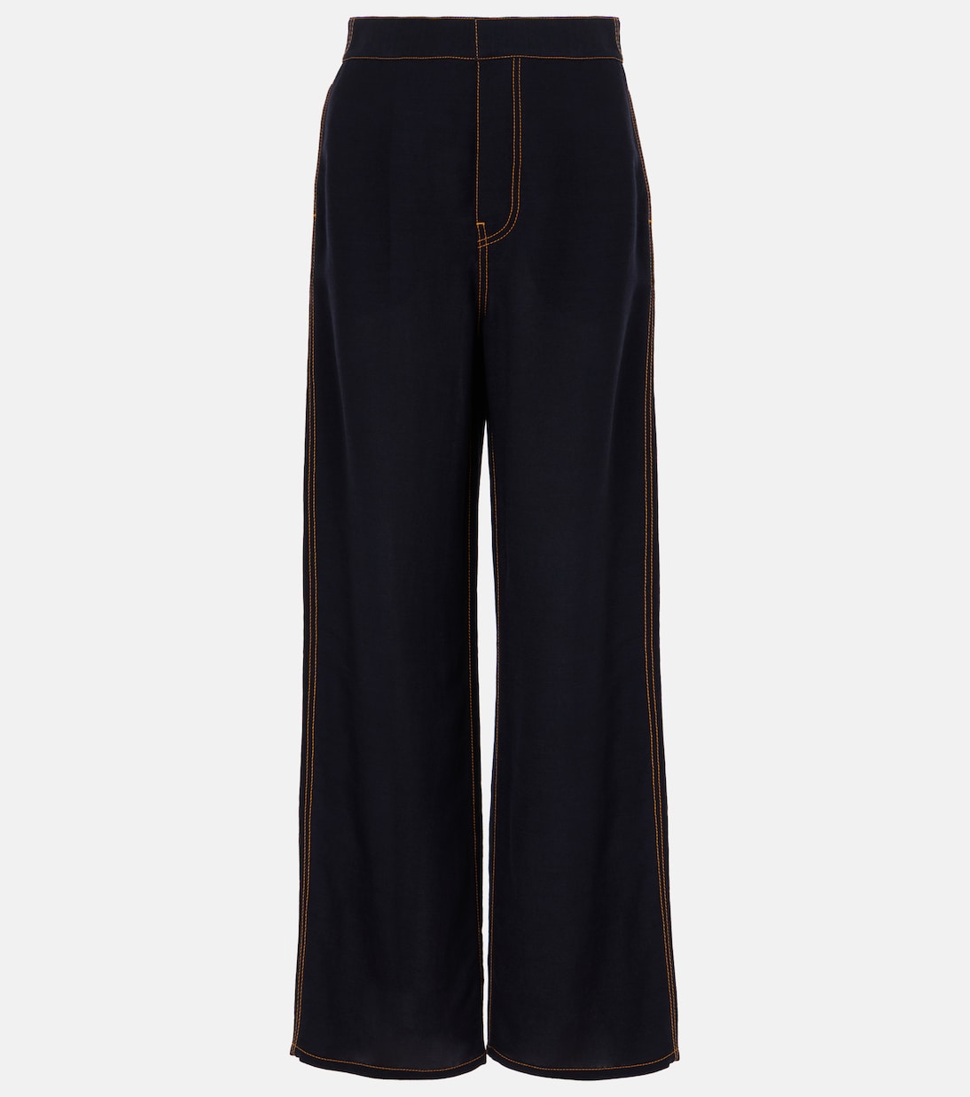 Pantalones anchos de georgette de tiro alto | Alaïa
