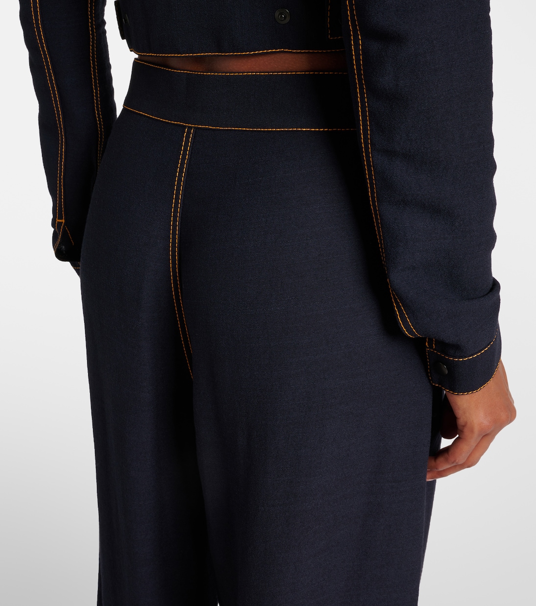 Pantalones anchos de georgette de tiro alto | Alaïa