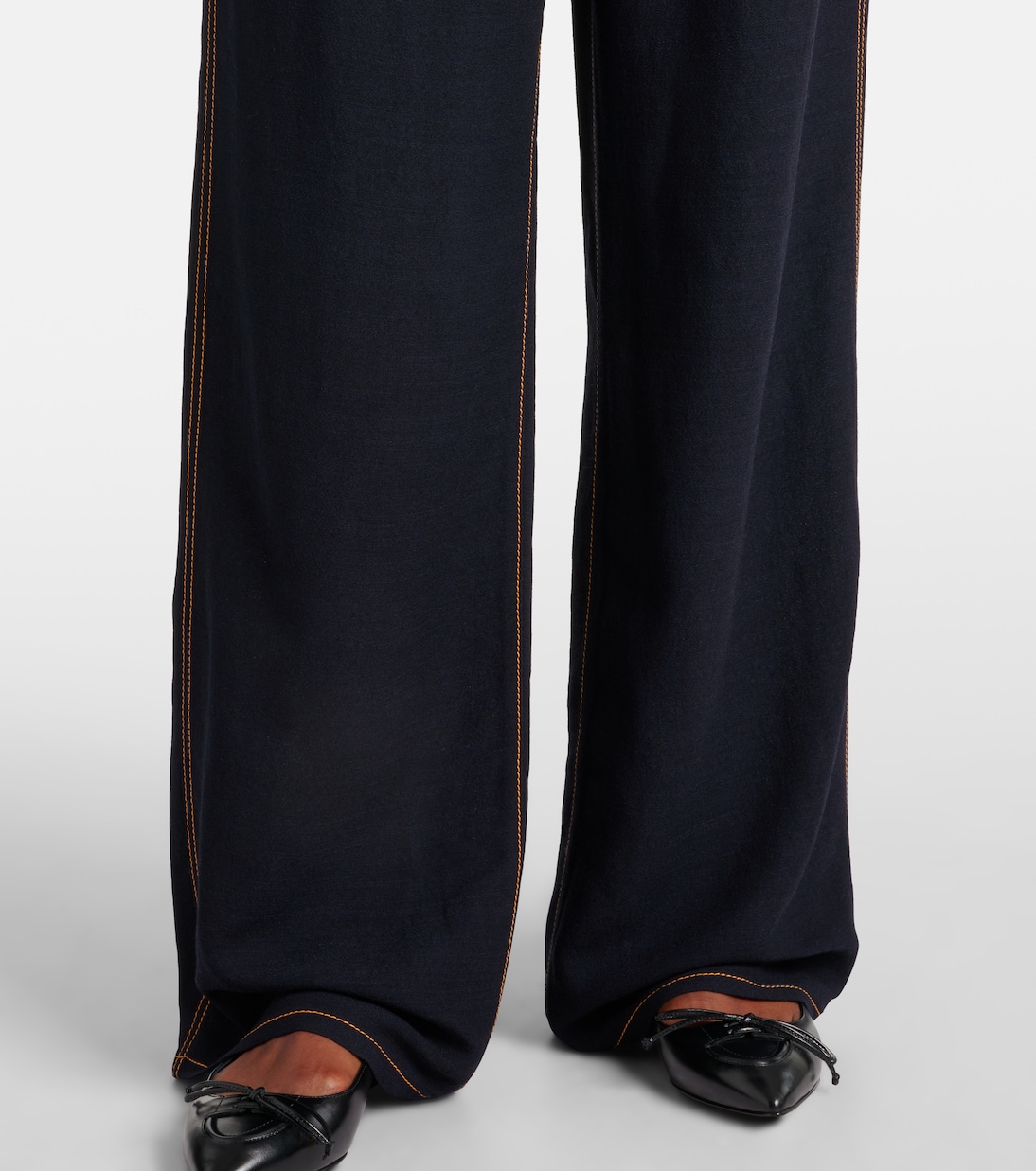 Pantalones anchos de georgette de tiro alto | Alaïa