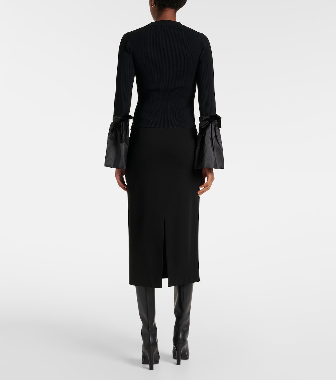 Agata taffeta-trimmed ribbed-knit top | Simkhai