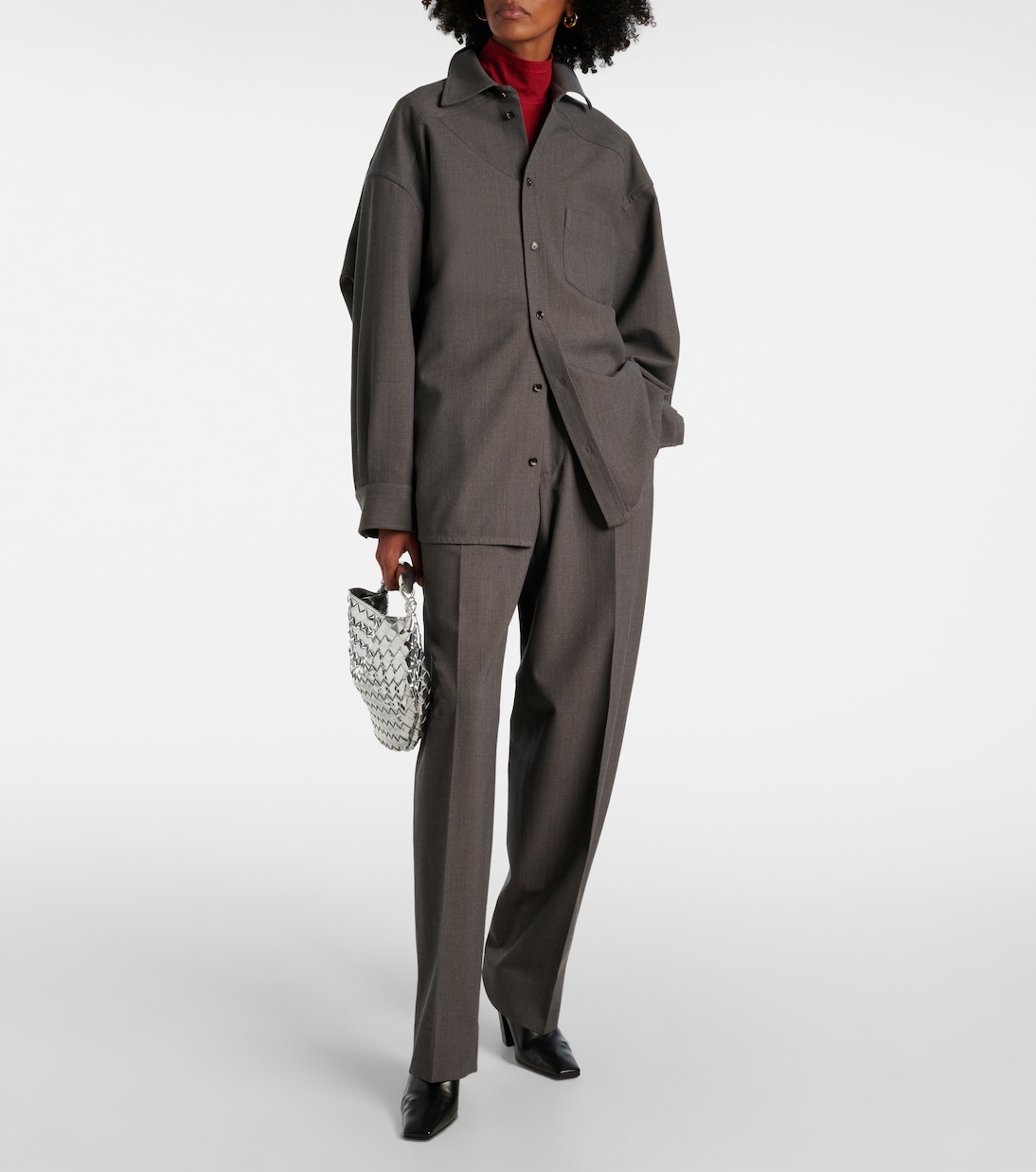 Camisa oversized de mezcla de lana | Bottega Veneta