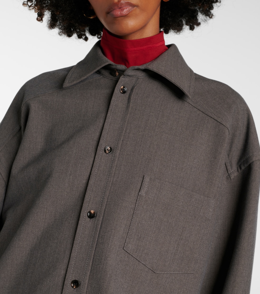 Camisa oversized de mezcla de lana | Bottega Veneta