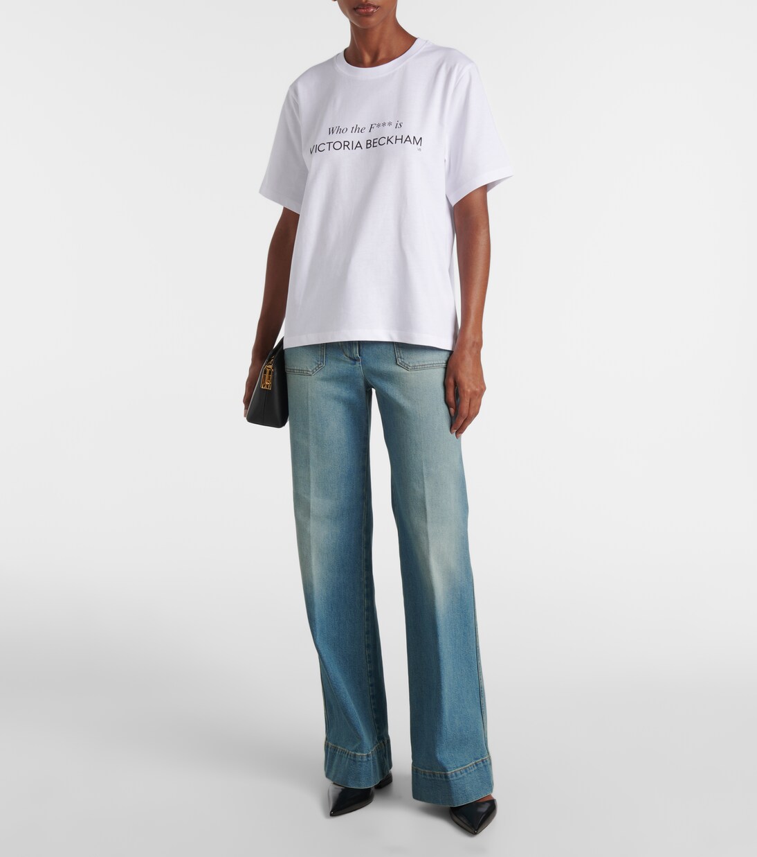 Bedrucktes T-Shirt aus Baumwoll-Jersey | Victoria Beckham