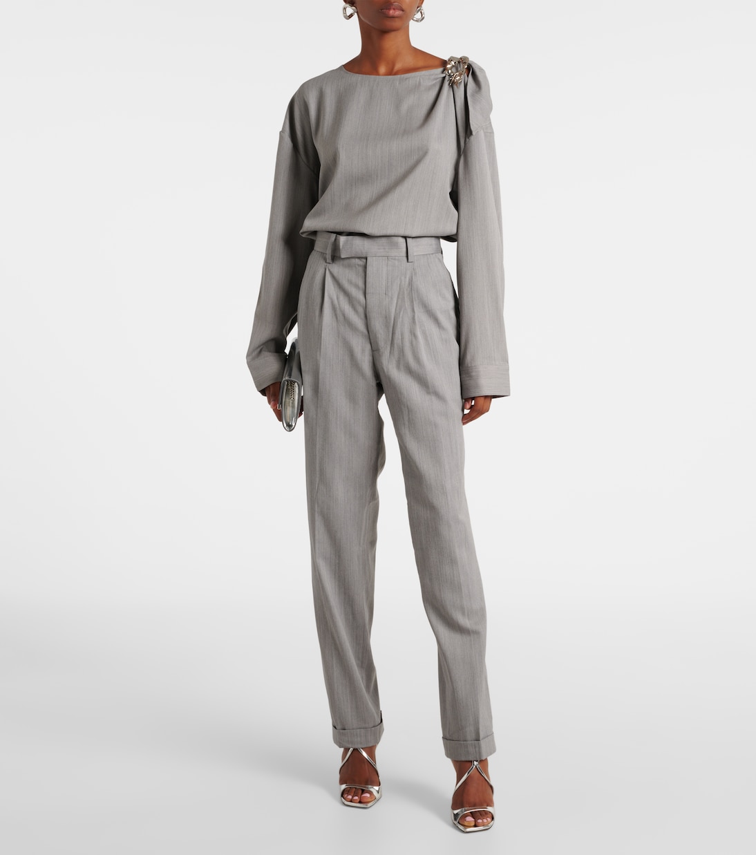 Verziertes Top aus Wolle | Jacques Wei