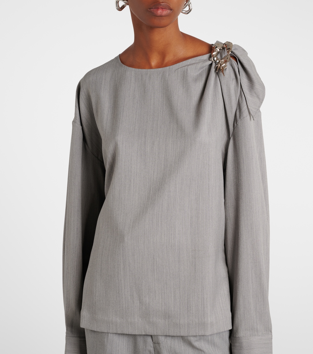 Verziertes Top aus Wolle | Jacques Wei