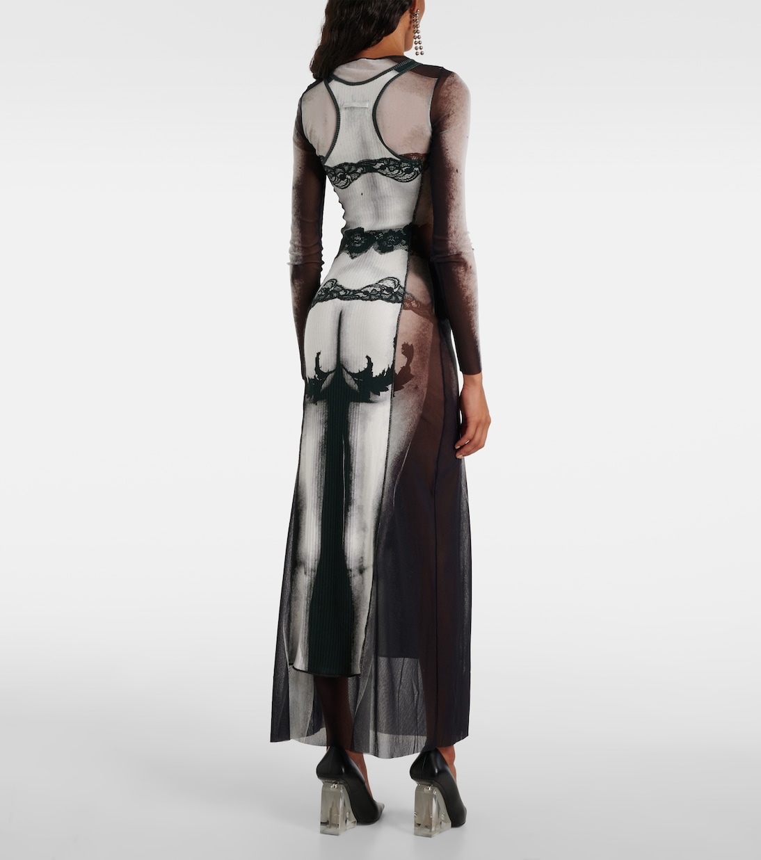 Maxikleid Marinière aus Mesh | Jean Paul Gaultier