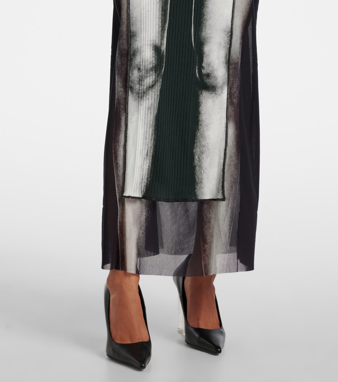 Maxikleid Marinière aus Mesh | Jean Paul Gaultier