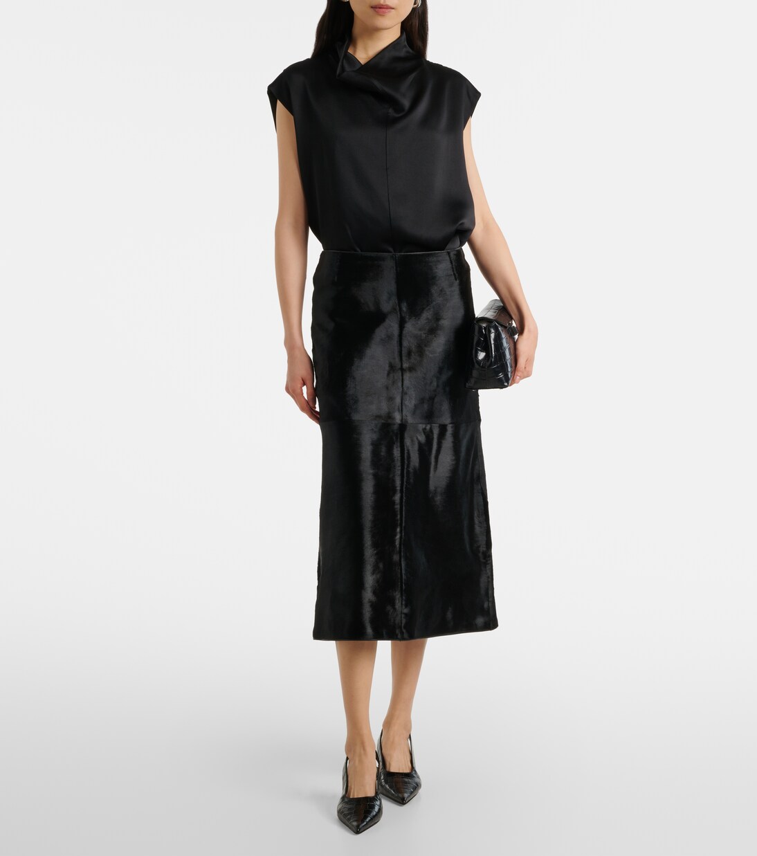 Midirock aus Kalbshaar | Toteme