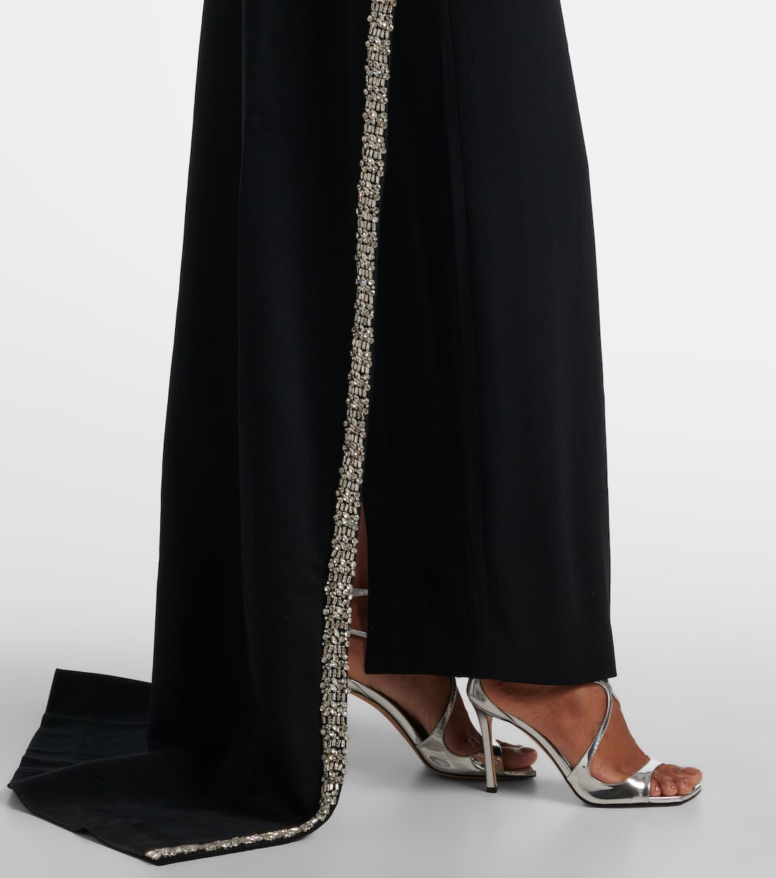 Robe longue en satin à ornements | Roland Mouret