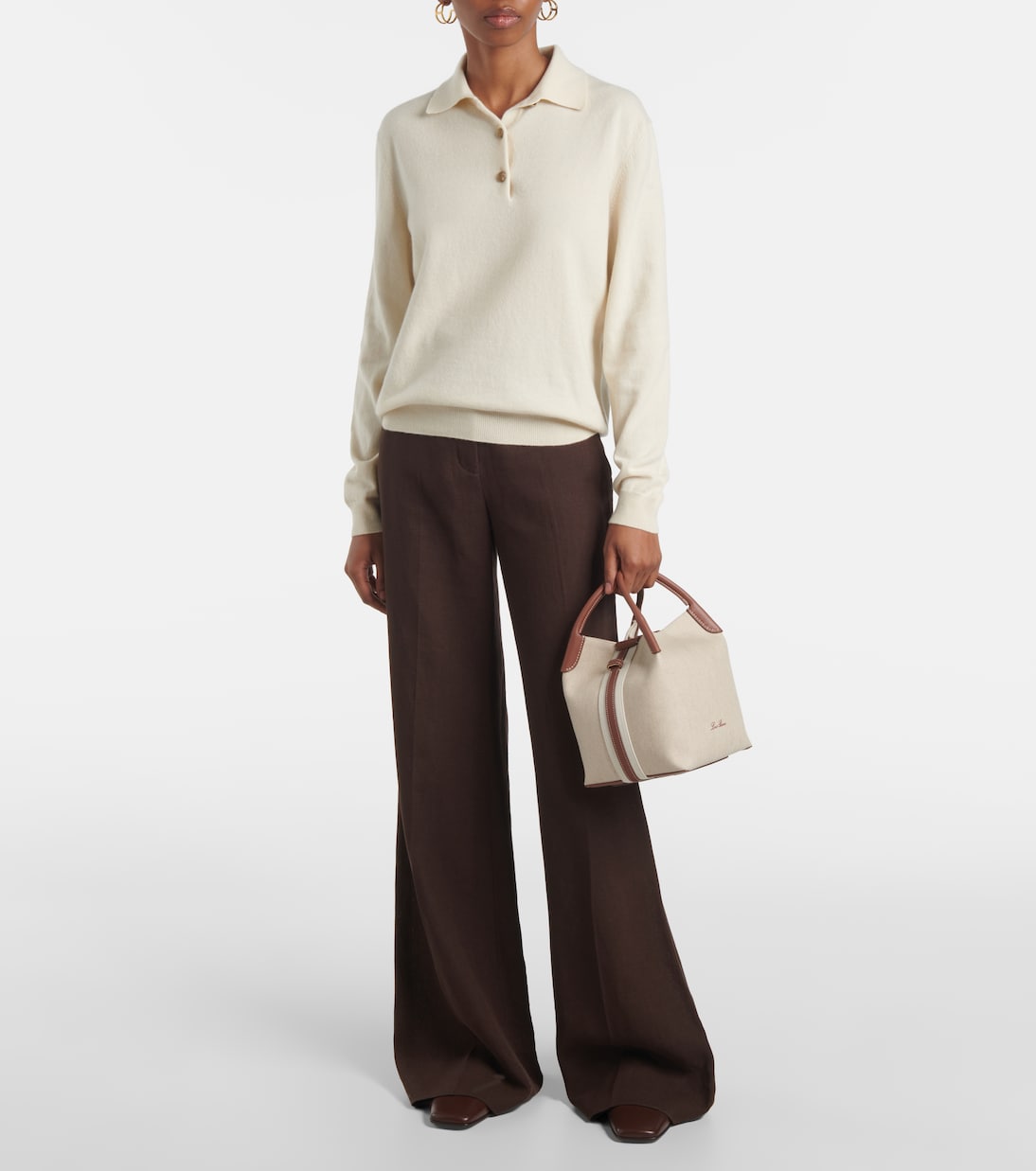 Tote Bag Bale Small aus Canvas mit Leder | Loro Piana