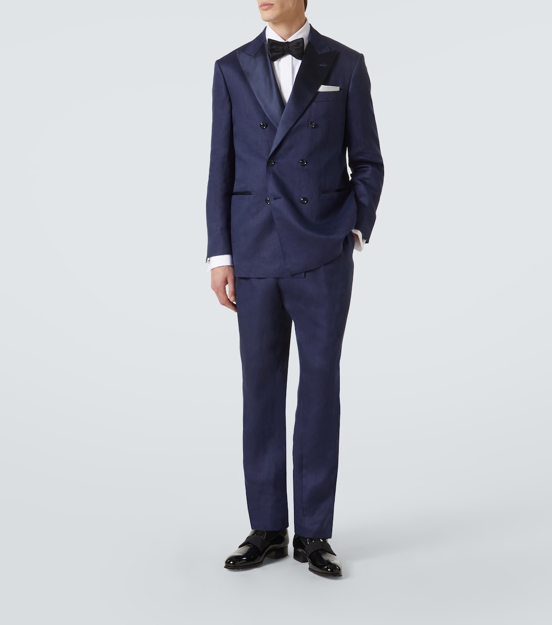 Double-breasted linen tuxedo | Brunello Cucinelli