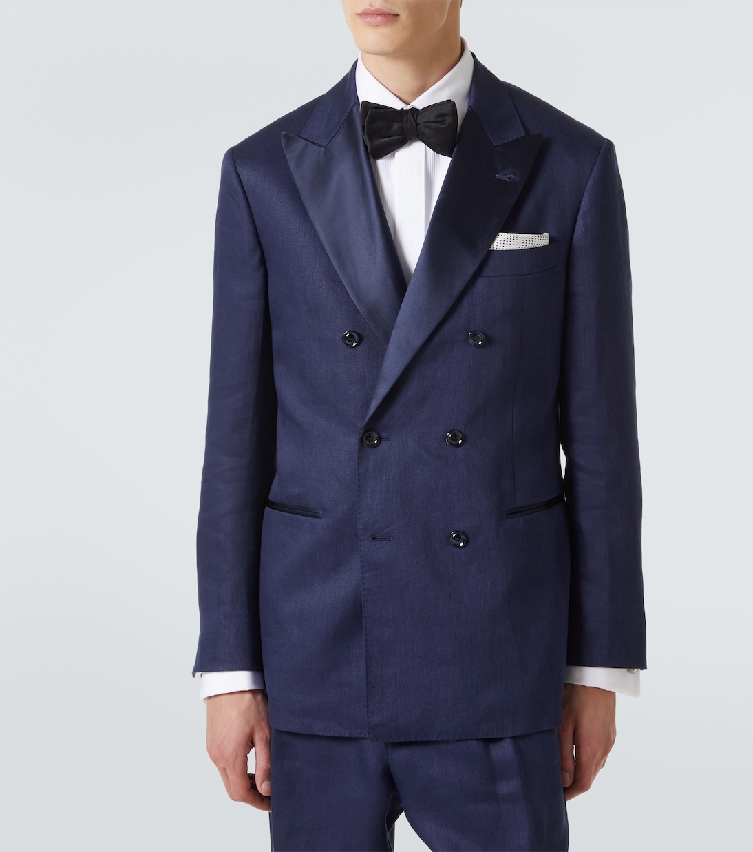 Double-breasted linen tuxedo | Brunello Cucinelli