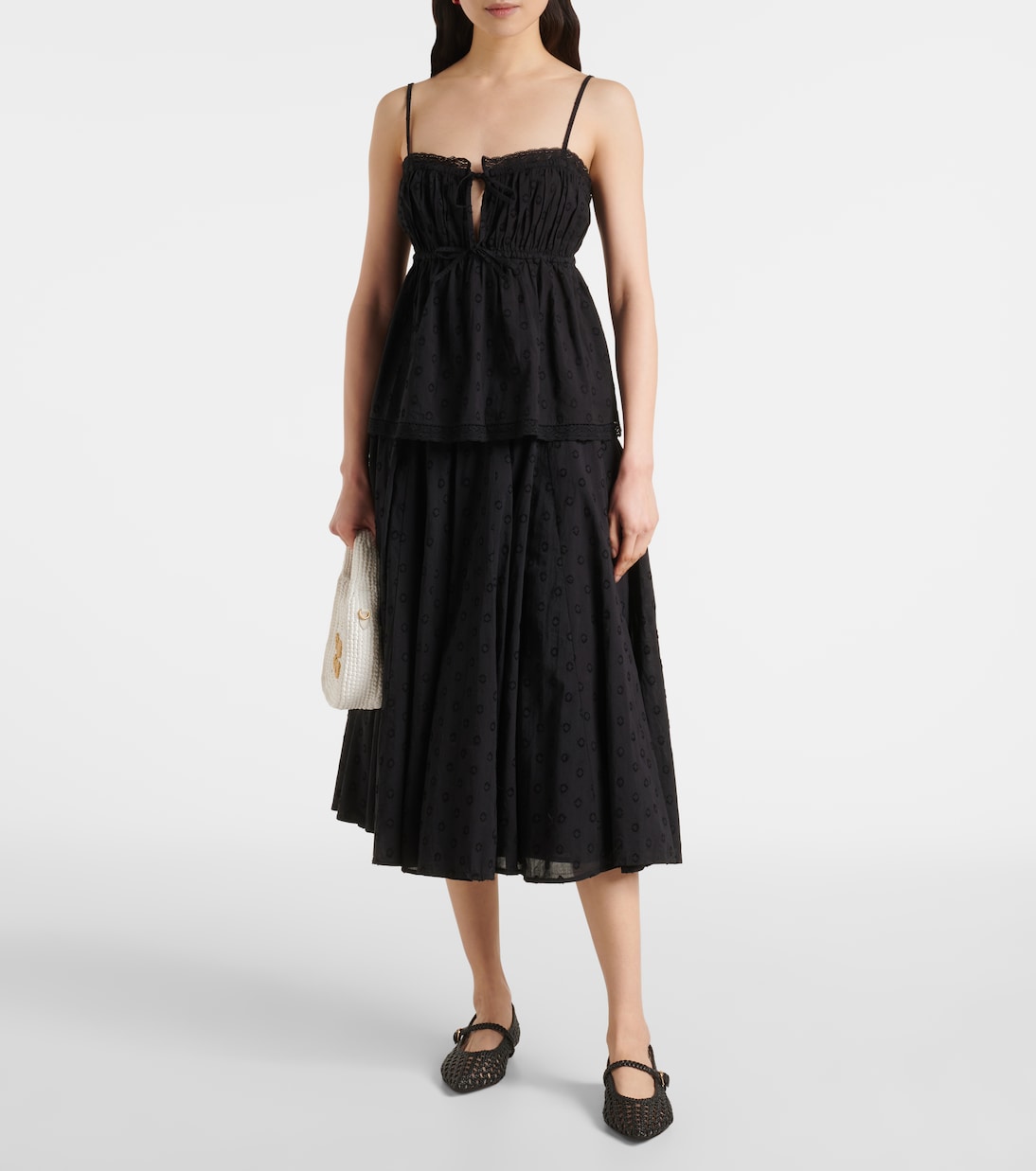 Falda midi Luisa de dobby de algodón | Ulla Johnson