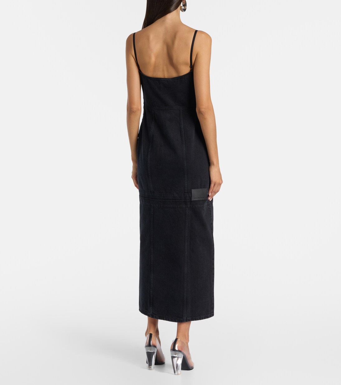 Maxikleid aus Denim mit Spitze | Stella McCartney