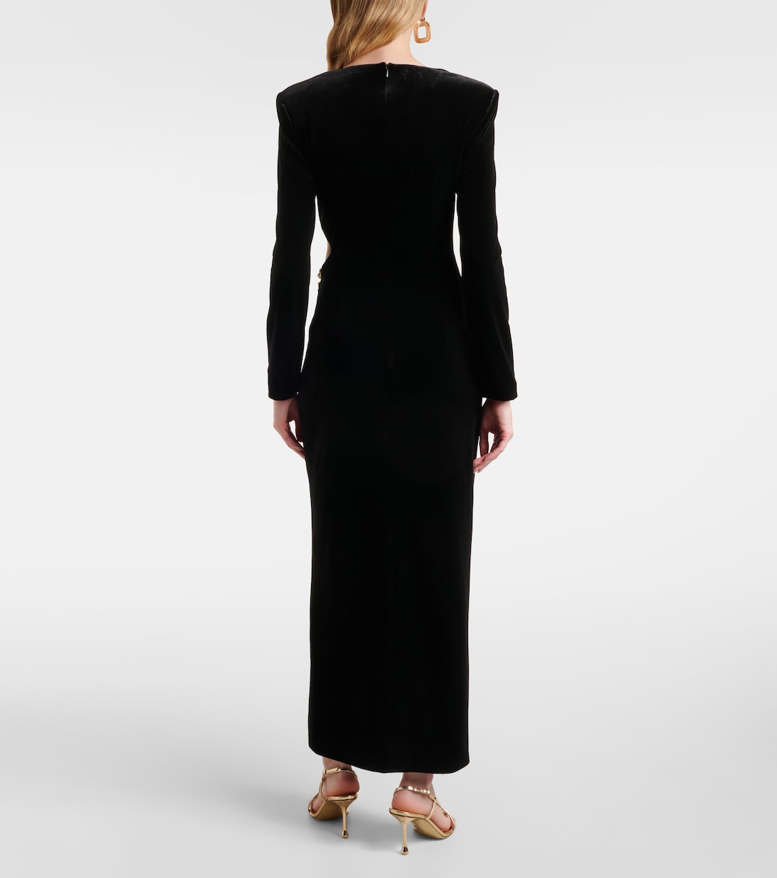 Maxikleid aus Samt mit Kristallen | Self-Portrait