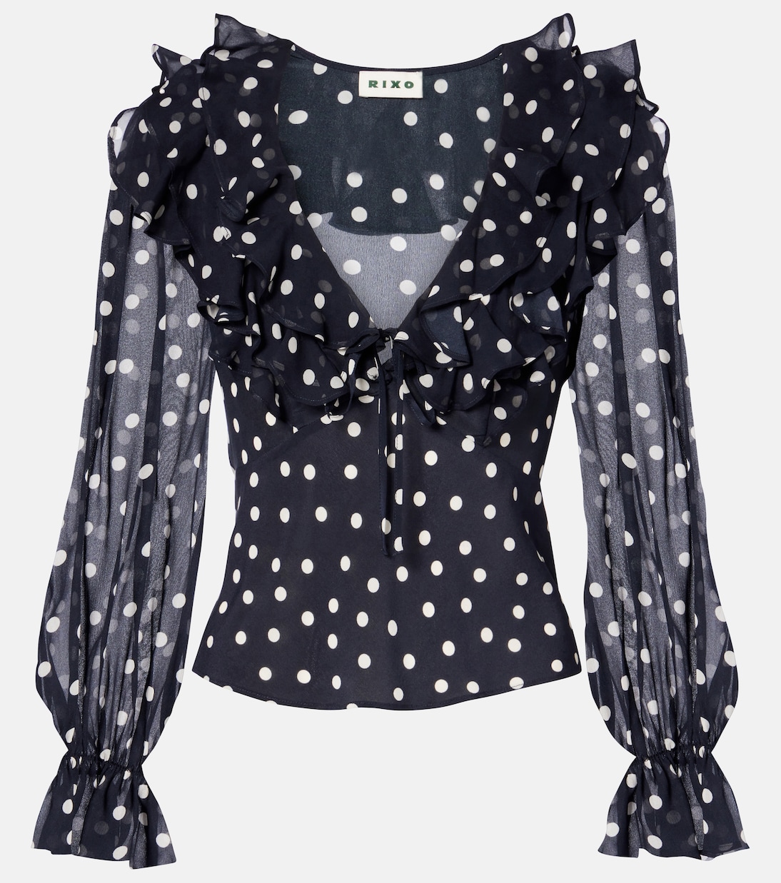Lasca polka-dot silk top | Rixo