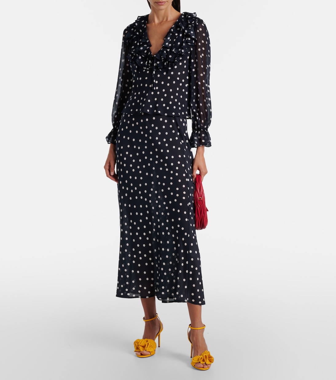 Lasca polka-dot silk top | Rixo